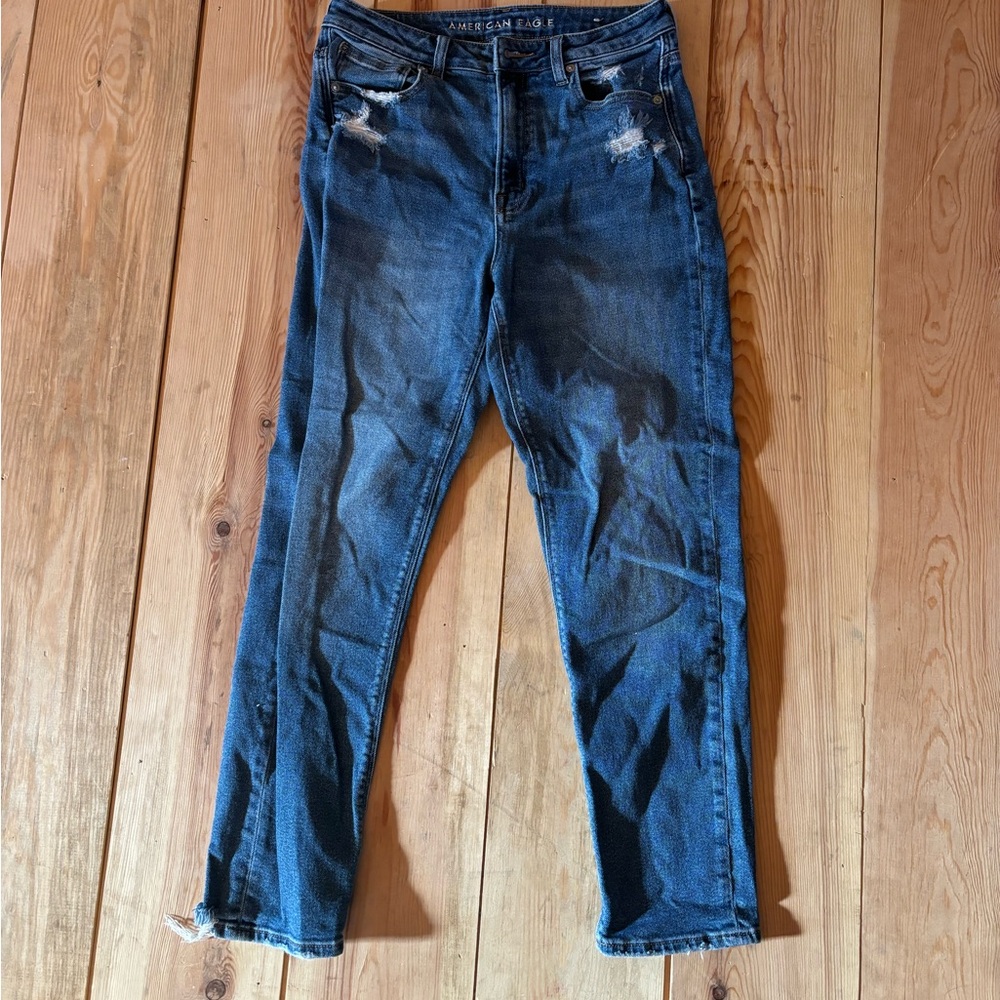 American Eagle Outfitters Dark Blue Straight Leg Jeans